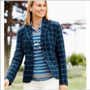 Talbots blue/green windowpane plaid blazer